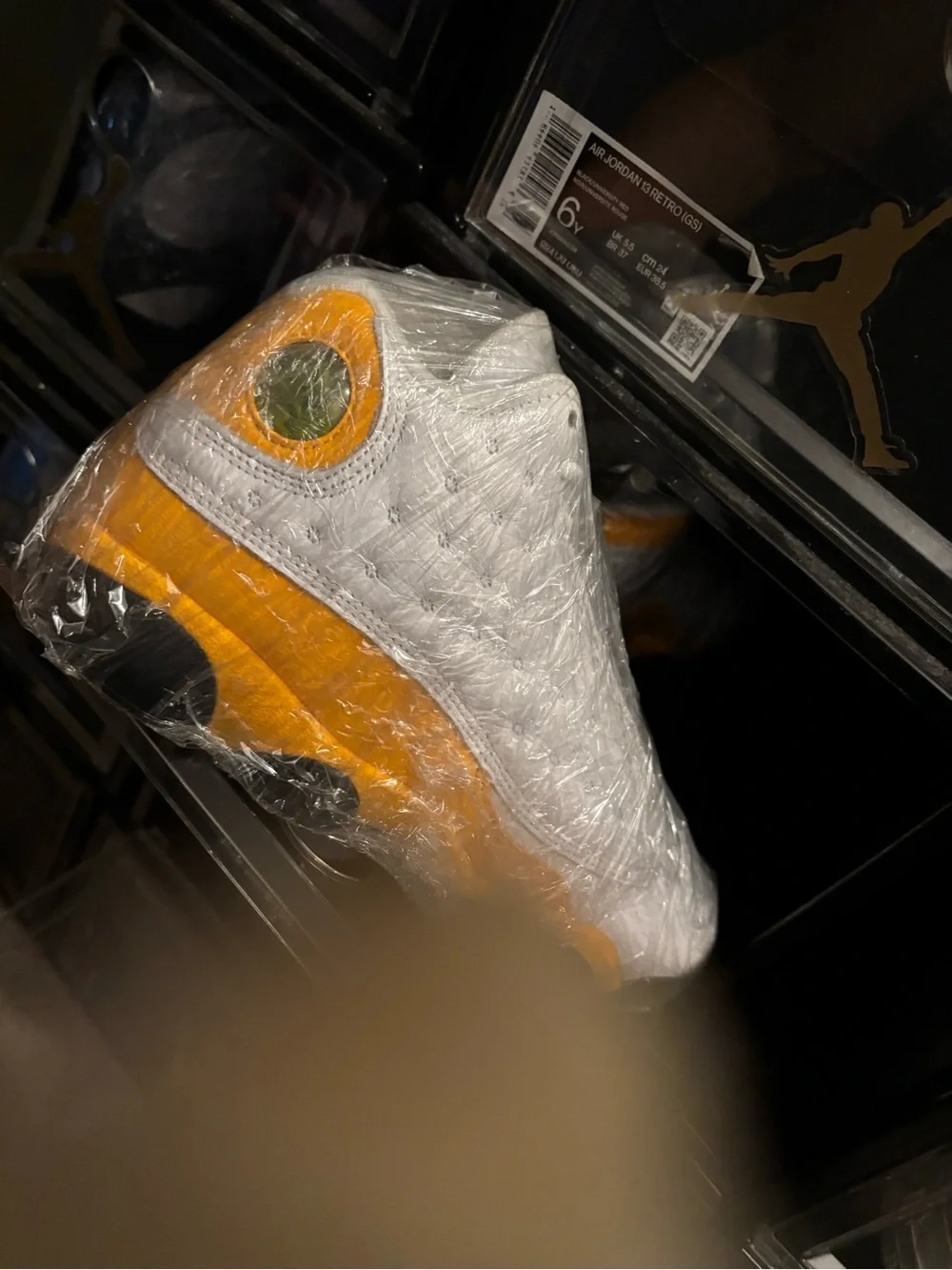 Jordan Men's White and Yellow Retro Sneakers